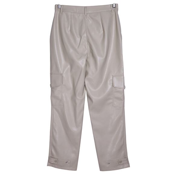 BAILEY/44 Vegan Leather Cargo Pant Ivory High Rise Cuffed Ankle Women's 4 - Picture 3 of 9